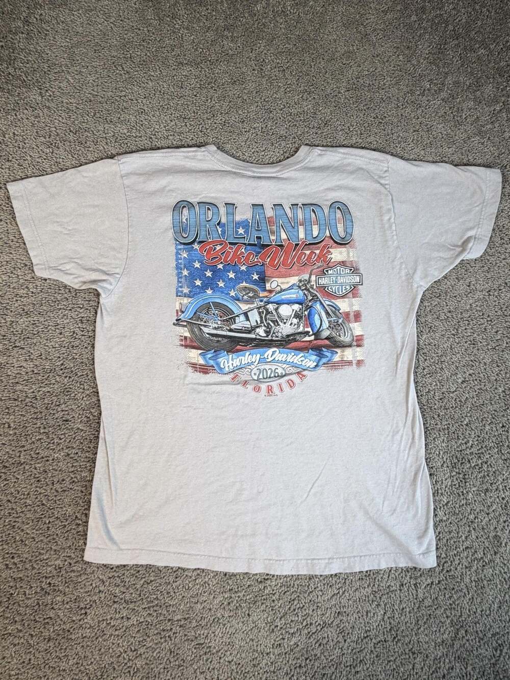 Harley-Davidson Shirt Mens L Gray Orlando Bike Week 2026 Motorcycle Graphic